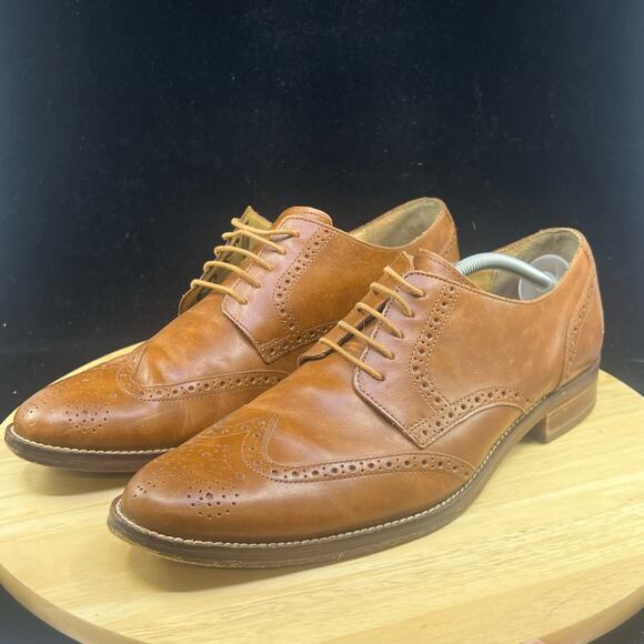 Cole Haan Grand OS Men's 12 M Brown Wingtip Oxford Madison Medallion Leather - Picture 2 of 10